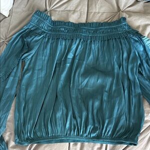 Teal Off-Shoulder Blouse